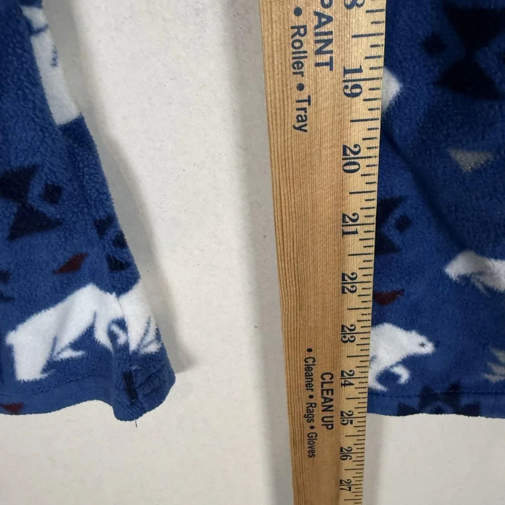 Eddie Bauer Pajama Pants Kids 10-12 Blue Fleece Polar Bear Print Sleep Lounge